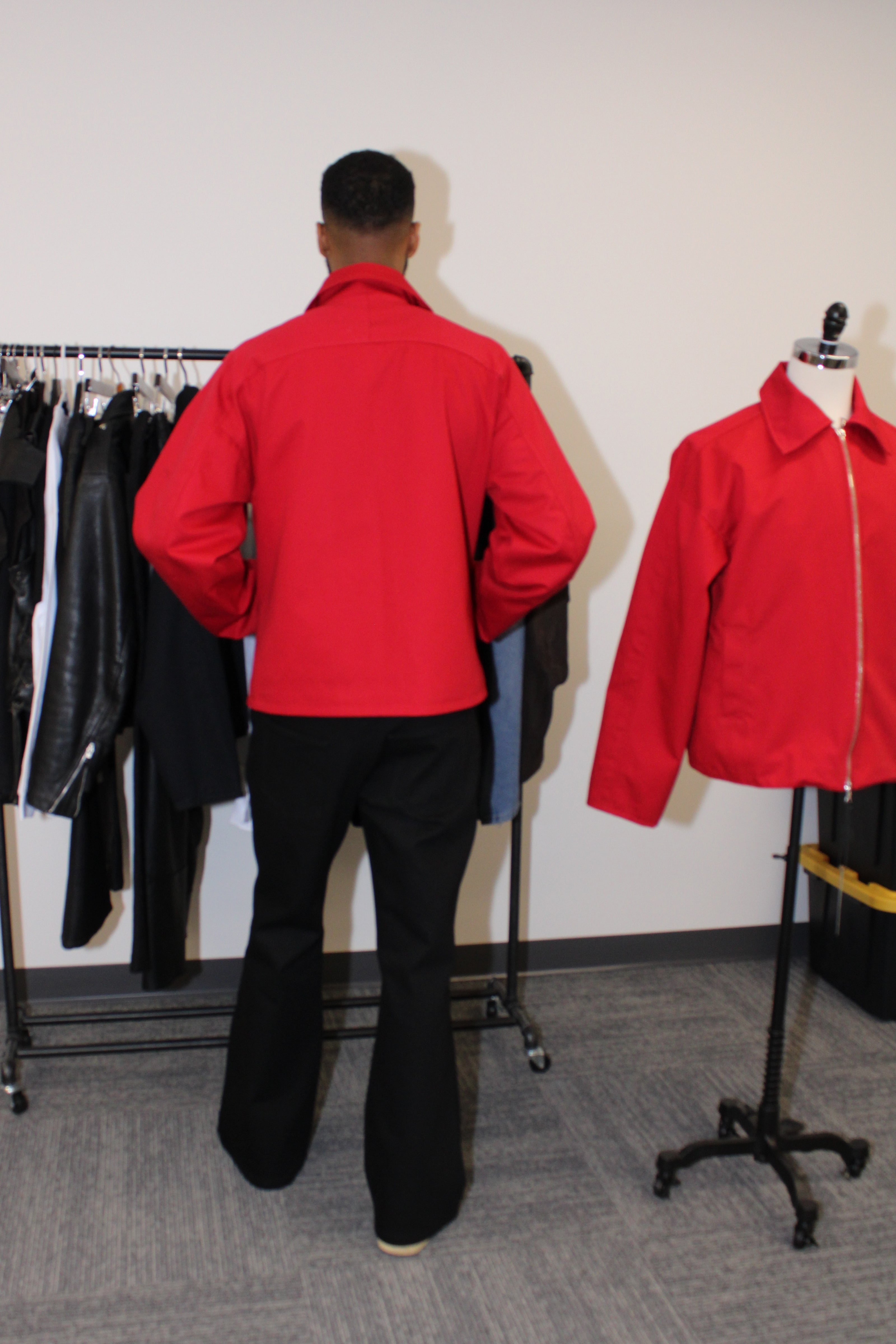 RED COTTON TWILL JACKET