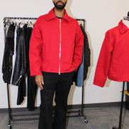 RED COTTON TWILL JACKET