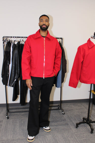 RED COTTON TWILL JACKET