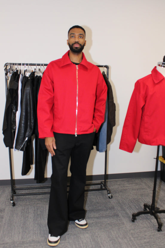 RED COTTON TWILL JACKET